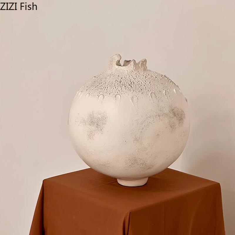Uneven Moon Surface Vase Resin Handicrafts Plant Pots Table Decoration Flowers Arrangement Floral Vases Room Aesthetic Decor