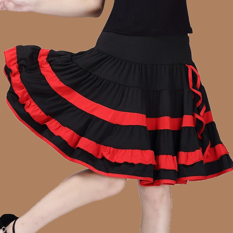 2025 Dame Sommer Latin Kort Firkantdans Skjørt Kostyme