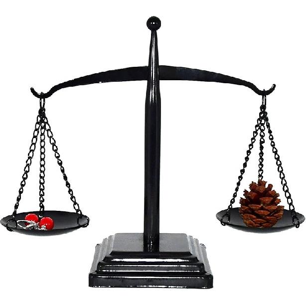 Owlgift Винтажный Стиль Маленькие Металлические Башни для Украшений Весы, Поднос-Органайзер для Косметики, Весы Правосудия для Юриста, Кантри Подсвечник –