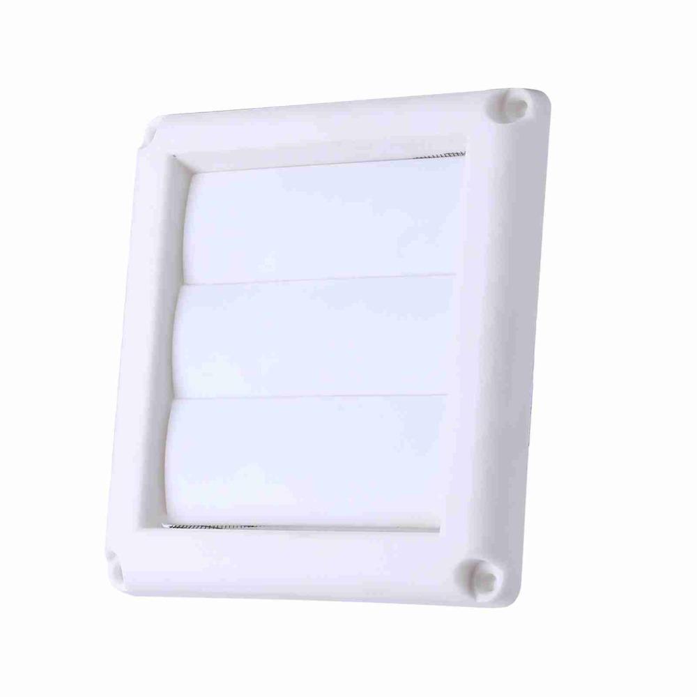 White Exhaust Vent Cover With Net Ventilation Grill Active Louver Dryer Outlet Cover  House Outside