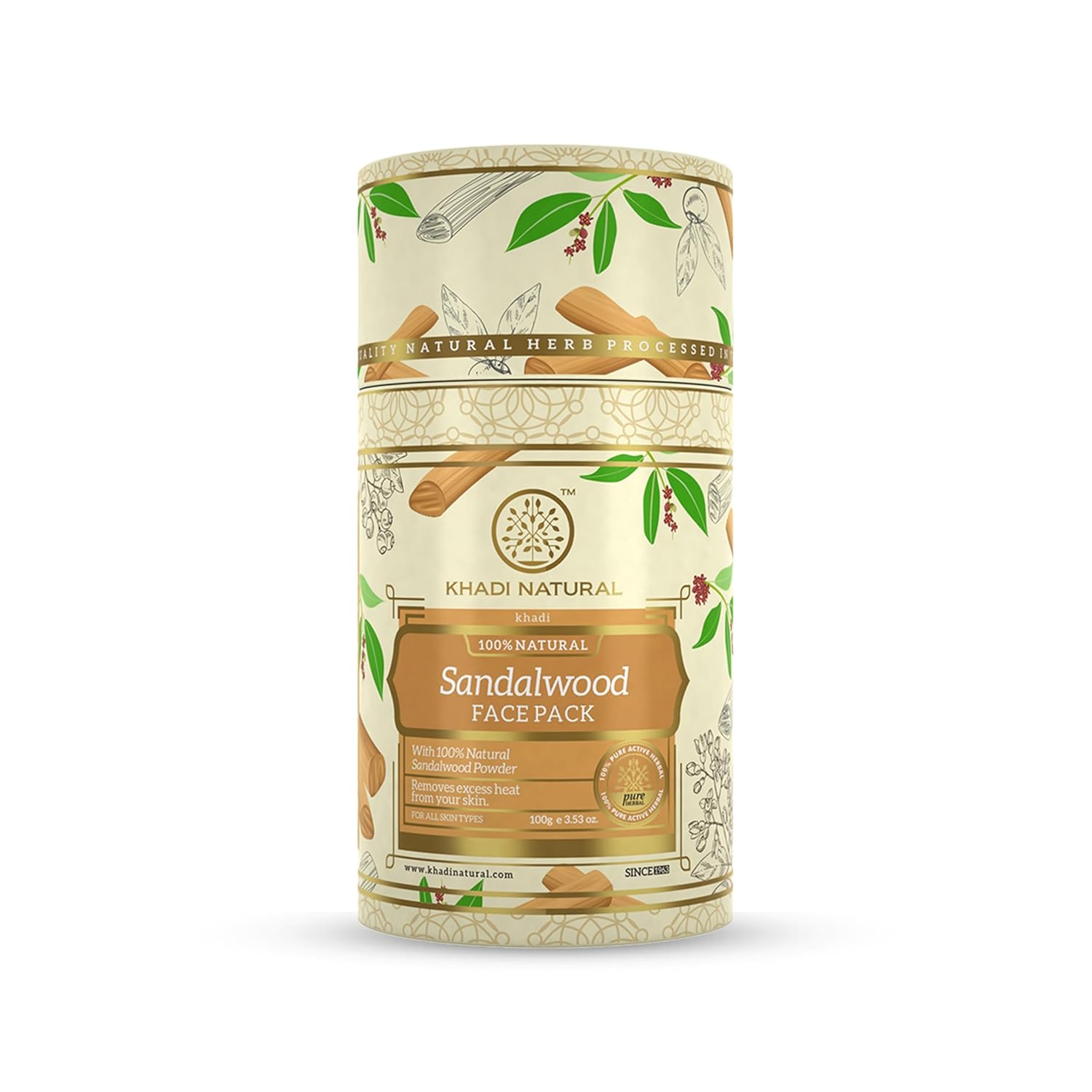 

Khadi Natural Sandalwood Face Pack 100 gm | Tan Removal, Skin Soothing & Clear, Calm Skin for All Types