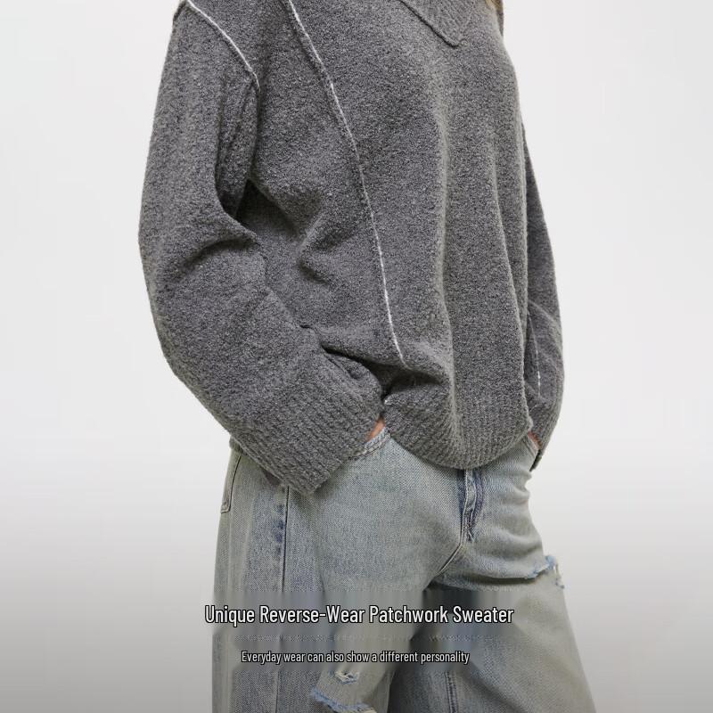 ONLY Women's Loose Fit V-Neck Knit Sweater