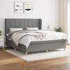 Maison Exclusive - Bettlattenrost mit Matratze Dunkelgrau 160x200cm Stoff