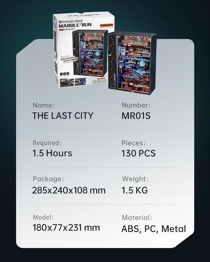 Robotime Rokr The Last City Parallel World Building Toy Set Futuristic Marble Run Automatic 3D Gaming Decoration for Men Women