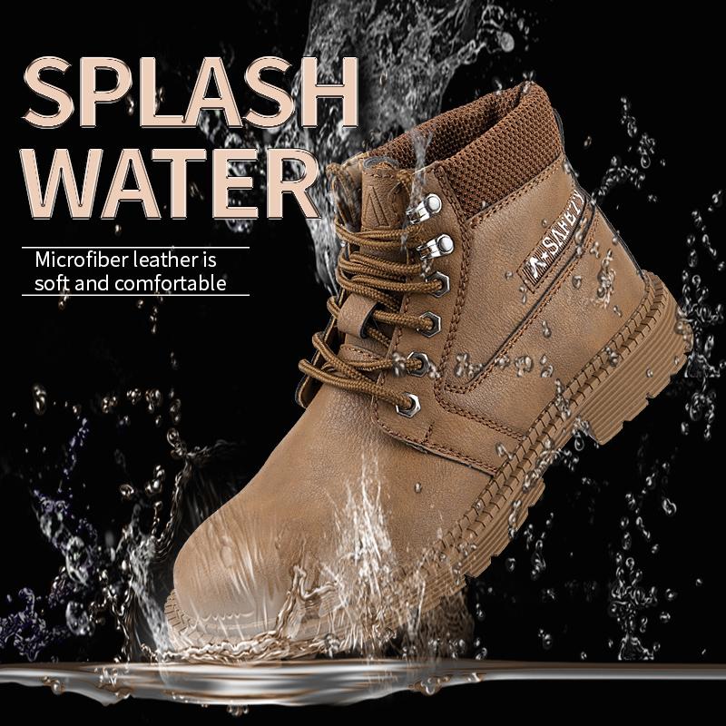Latest Design Winter Plush Safety Boots Men Waterproof Steel Toe Indestructible Shoes Anti Smashing Puncture Proof Male Footwear
