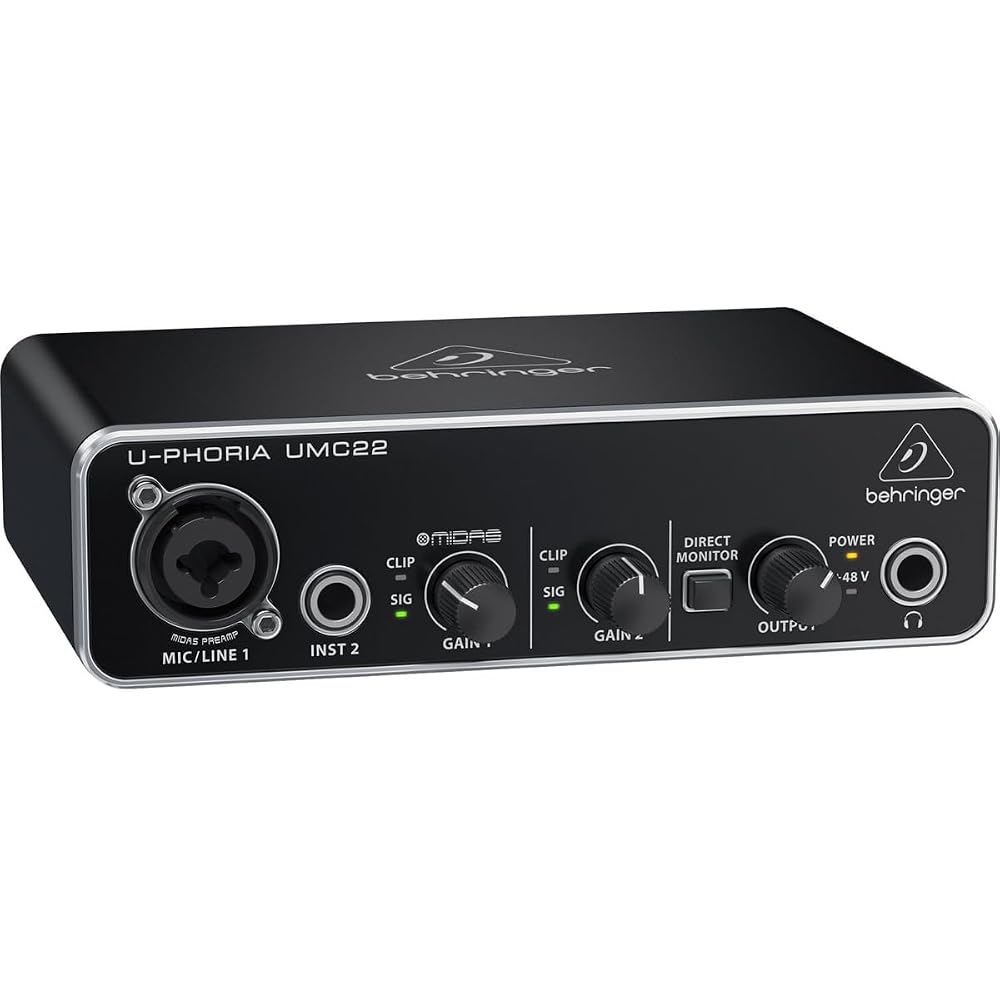 BEHRINGER UMC22 USB Audio Interface with Behringer Microphone Preamp