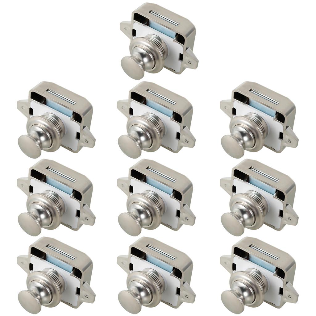 10Pcs Camper Car Push Button Latch RV Caravan Boat Drawer Cabinet Door Catch Keyless Cupboard Locks Furniture