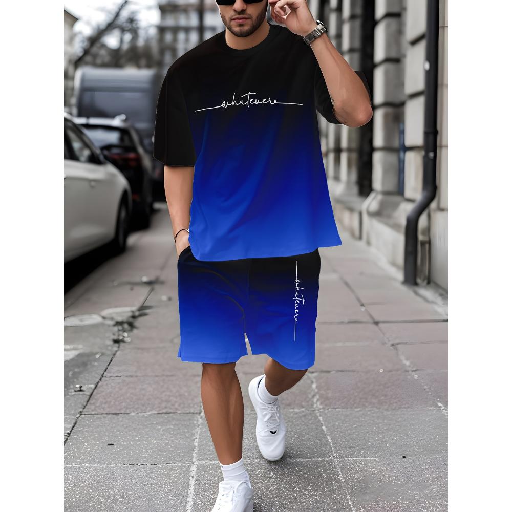 Men's Short-sleeved Shorts Set Casual Fashion Simple Sports Suit Breathable Unisex Sports Clothing