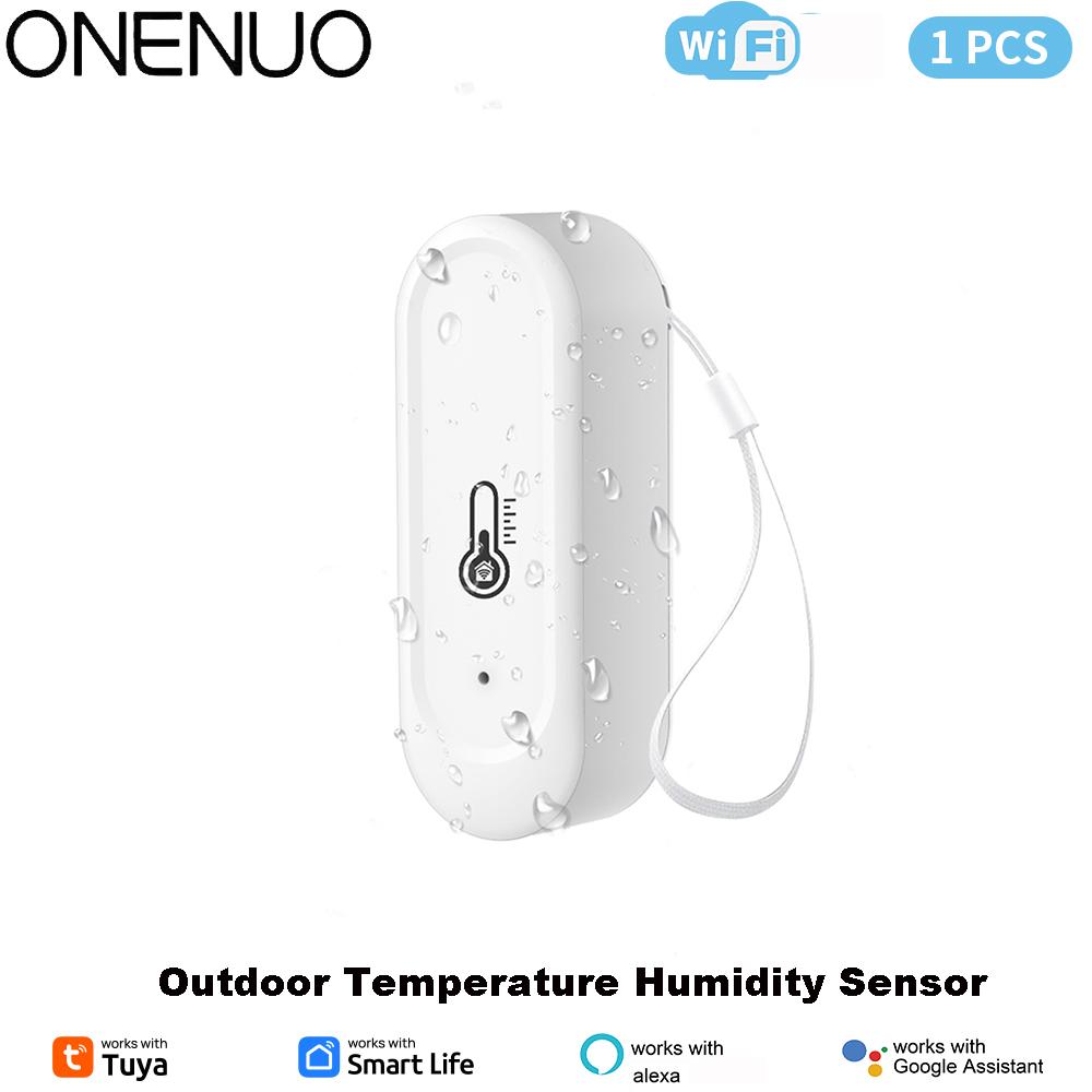 Tuya Innen- oder IP65 Wasserdichter Außen-WLAN Temperatur- und Feuchtigkeitssensor Heim-Thermometer Kompatibel für Alexa Google Home Sprachsteuerung