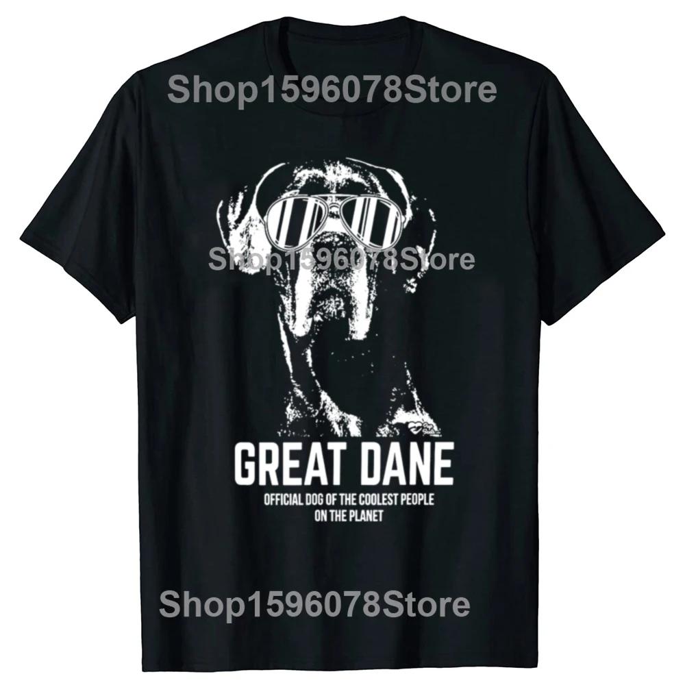 

Funny Great Dane Official Dog of The Coolest Pup Lovers Tshirts Men Casual Tshirt 100 Cotton Loose Oversized T Shirt Summer 4XL