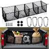 Car Trunk Organizer Net Bag SUV Pickup Off-Road Vehicles 4-Compartment Hanging Storage Mesh With Hooks