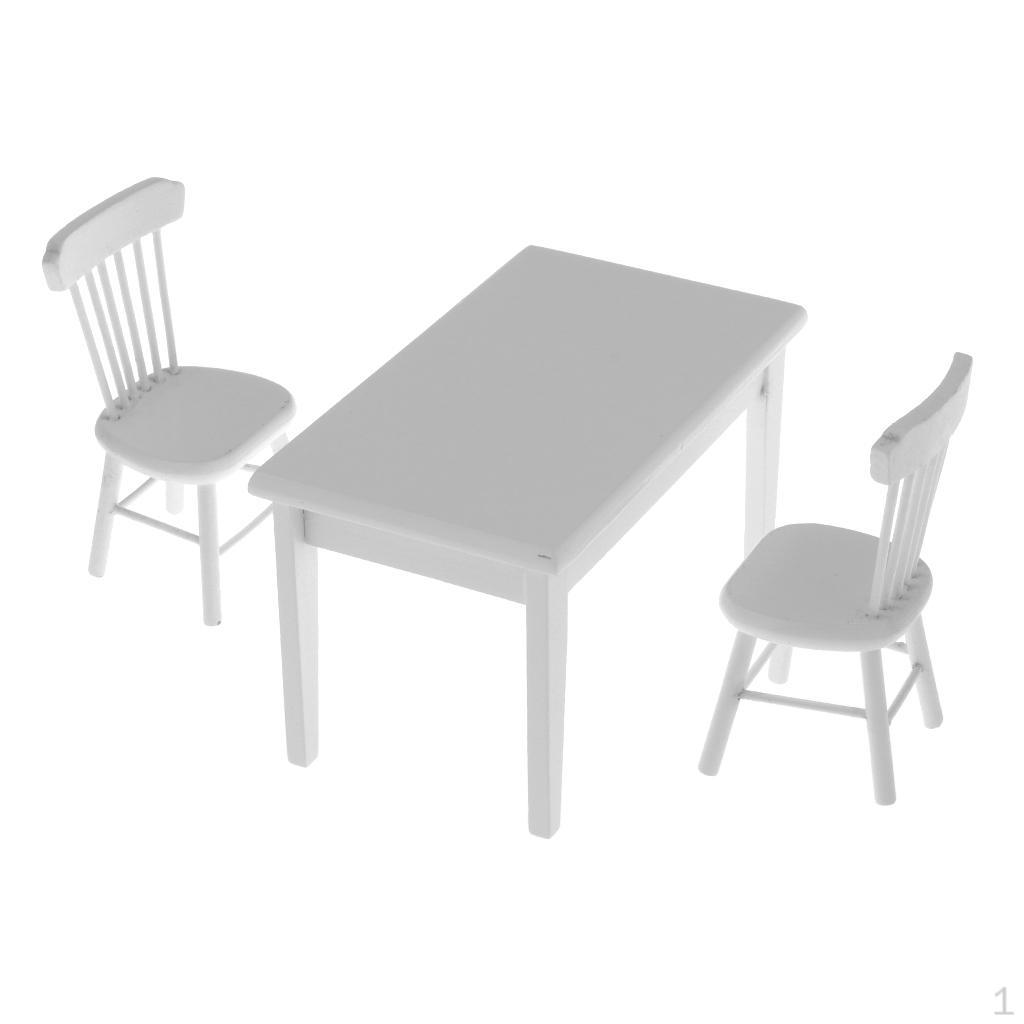 

1:12 Кукольный Домик Миниатюрная Мебель Деревянный Обеденный Стол Белый