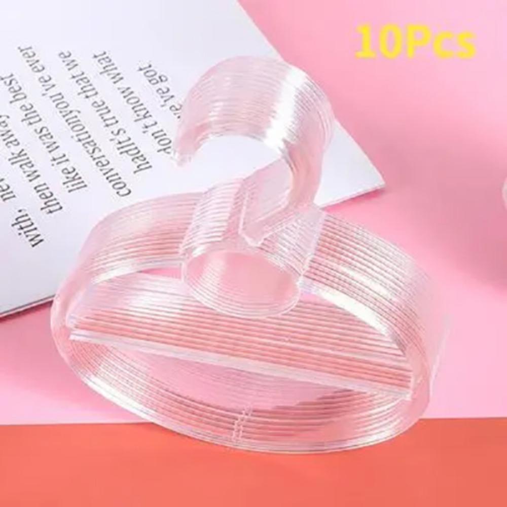 10Pcs Oval Coat Hanger Transparent Tie Display Racks Clothes Display Holder  Closet Organizer