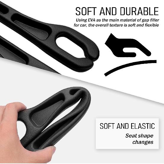 2PCS Car Seat Gap Filler Organizer,Soft Car Gap Filler Organizer For Filling Gaps With Storage Slots,Versatile Cars Seat Gaps Fillers Strip Cars