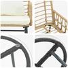 Garden Dining Set 3 Pcs Brown and Cream Poly Rattan