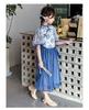 Girls' cheongsam dress 2026 new summer children's Chinese style blue and white porcelain Hanfu ancient style summer princess dress