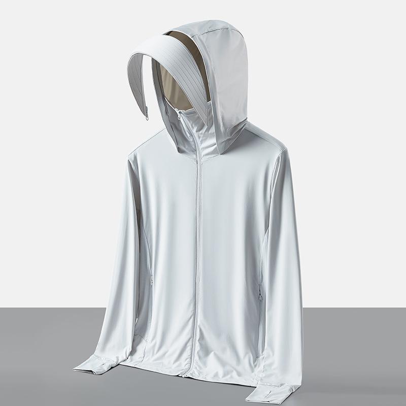UPF10 + Ice Silk Sunscreen Clothing Men's Summer Outdoor UV Protection Fishing Sunscreen Clothing Women's Fashion and Breathable