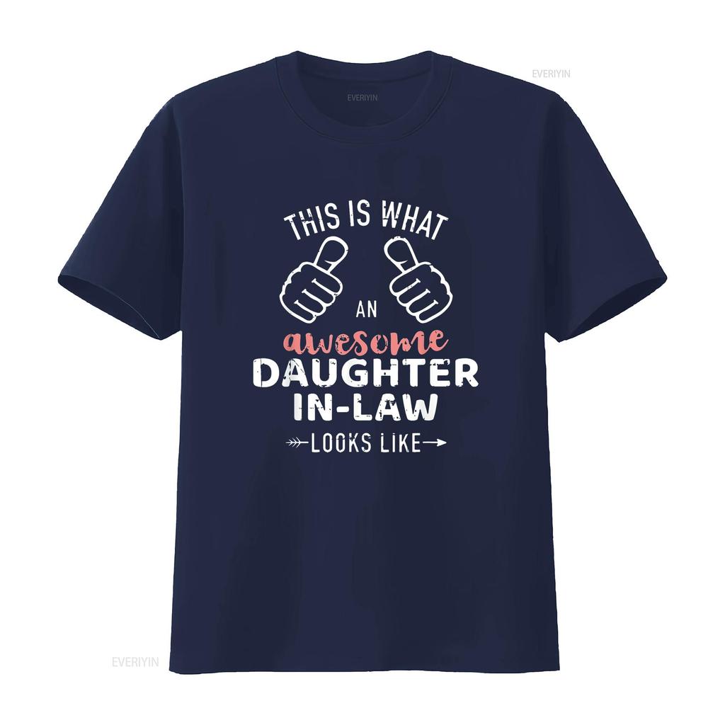 Awesome daughter in law looks like from mother T Shirt vintage Washed Versatile Soft Slightly fashion Top For Everyday Wear