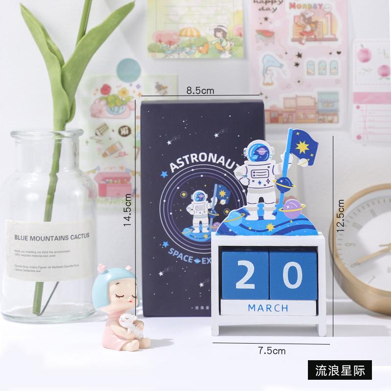 Creative Wooden Perpetual Calendar Desk Block  Calendar Month Date Display with  GIft Box  Home and Office Decor Accessory