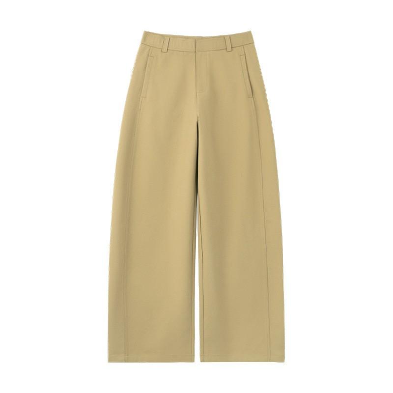 Womens High-Waisted Wide-Leg Cropped Tailored Trousers 2026 Loose Slimming Fit Streetwear Style