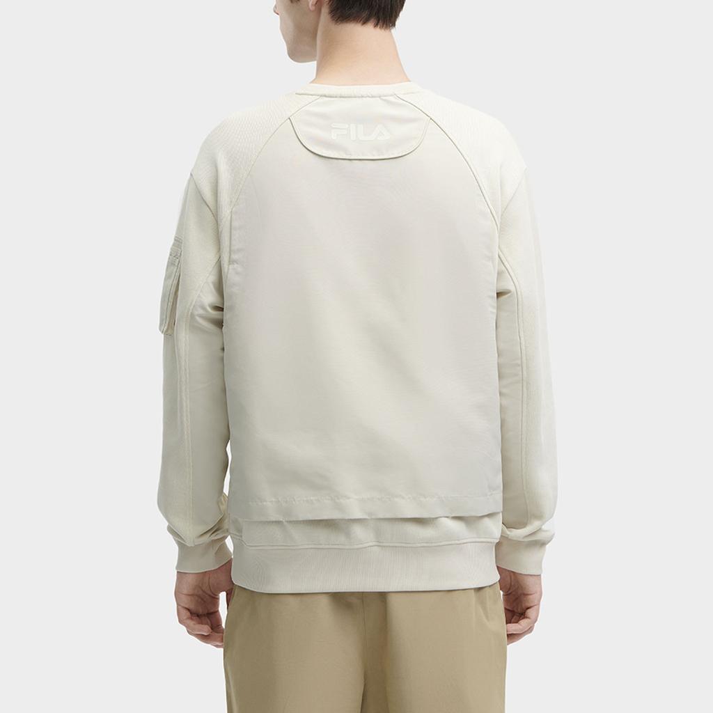 FILA Solid Color Loose Casual Pullover Sweatshirt Men sweatshirt Light-Gray F11M349209F-BG