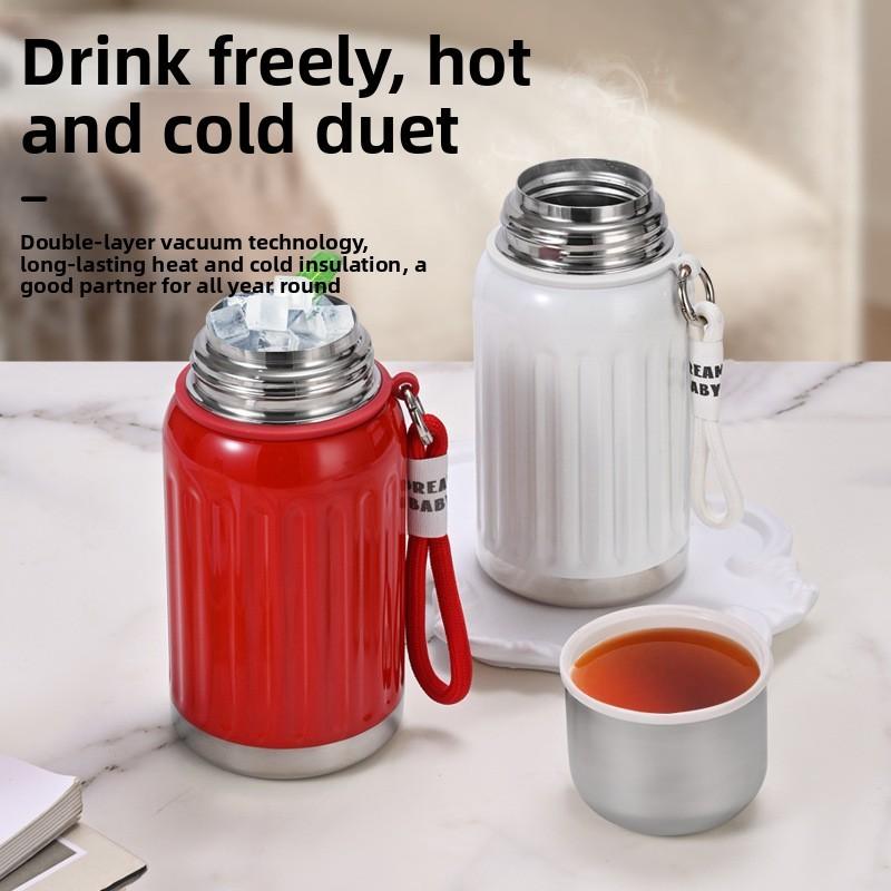 Roman Little Chubby Insulated Mug With Tea Strainer For Outdoor Travel And Gift Giving