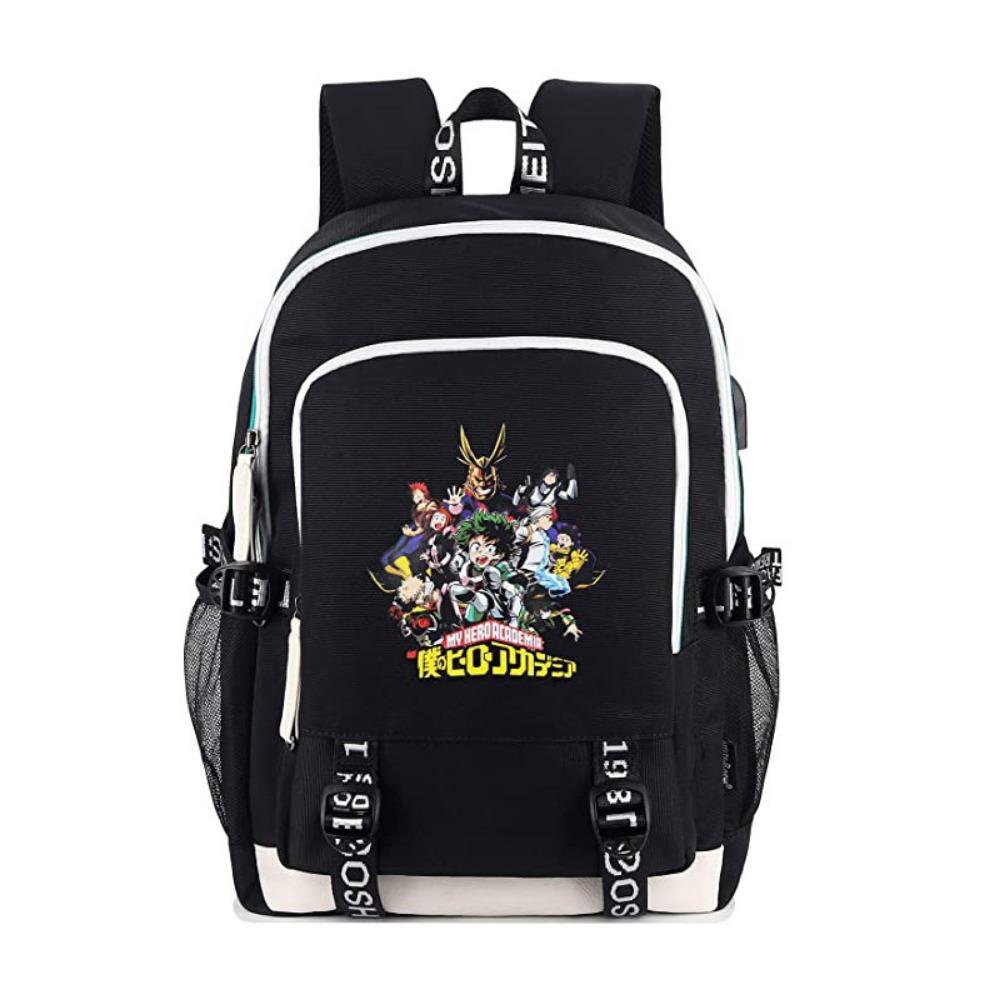 Riman My Hero Academy, surrounding backpack, large-capacity computer bag with USB port, student schoolbag