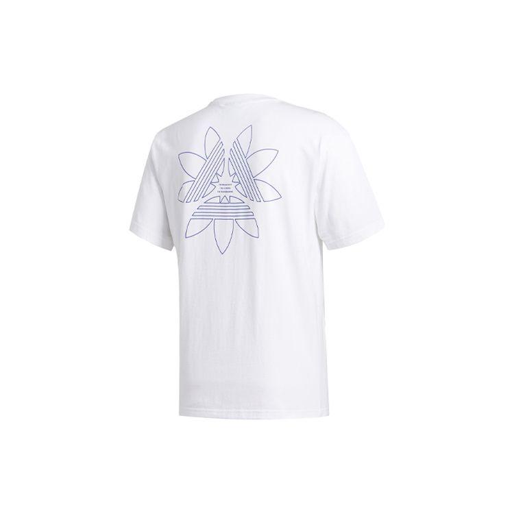 Adidas Originals Tri-Foil Tee Print Crew Neck Sports Short-Sleeved T-Shirt Men Tops White GD3120