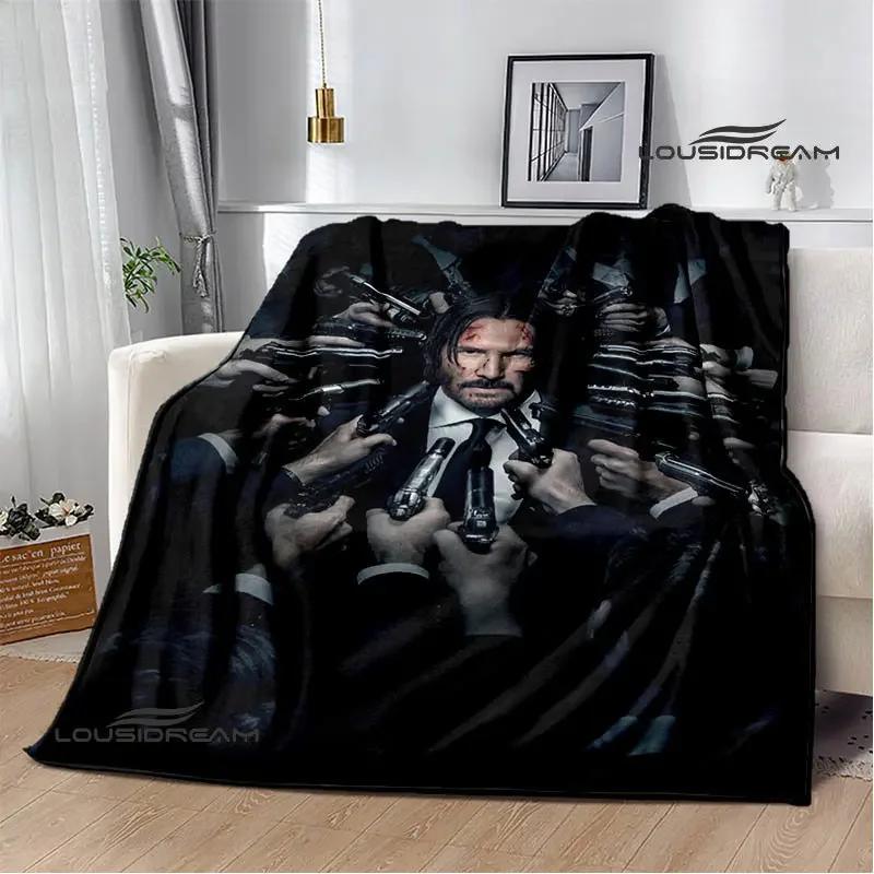 Film John Wick bedruckte Decke Picknickdecke Warme Decke Weich und bequem Heimreise Decke Bettwäsche Geburtstagsgeschenk