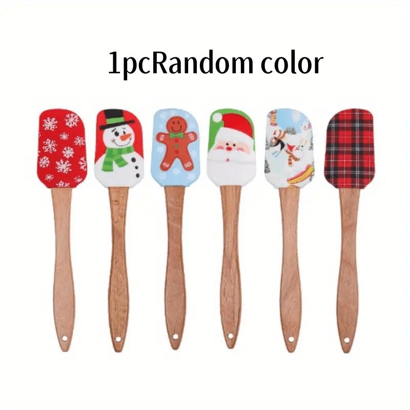 Holiday Wooden Handle Silicone Brush - Perfect for baking, cooking and holiday celebrations (Birthdays, Christmas)
