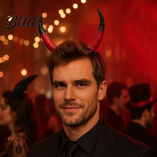 Accesorios de Cuernos a Presión Diadema de Carnero de Halloween Tocado de Diablo Desmontable para Estética Oscura Cuernos de Demonio Fiesta de Carnaval Festival Cosplay