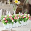 Artificial Flower Plant Desktop Ornament Decorative Lifelike Arrangement Fake Plant for Room Window Indoor Wedding Decoration