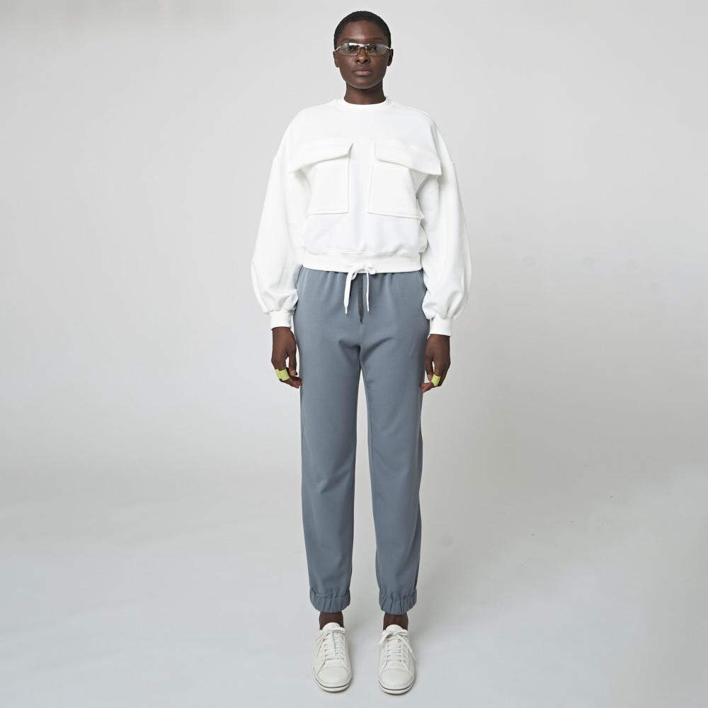 ATHPLATFORM Au32Pt04 Tapered Elastic Waist Jogger Pants_Gray Blue