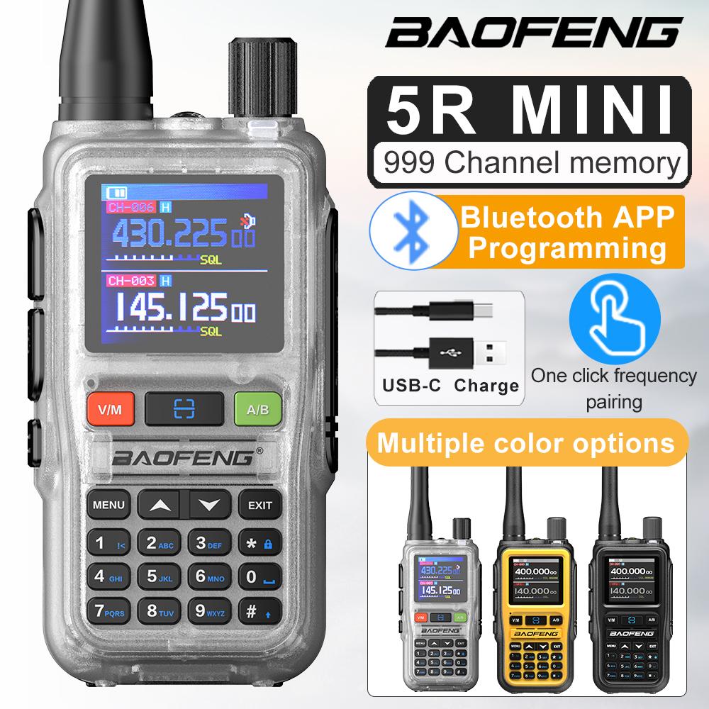 BAOFENG UV 5R Mini-Funkgerät Bluetooth Kabellos Frequenzkopie Große Reichweite Dual-PTT UHF VHF AM Typ-C Lade Amateur 2-Wege-Funkgerät