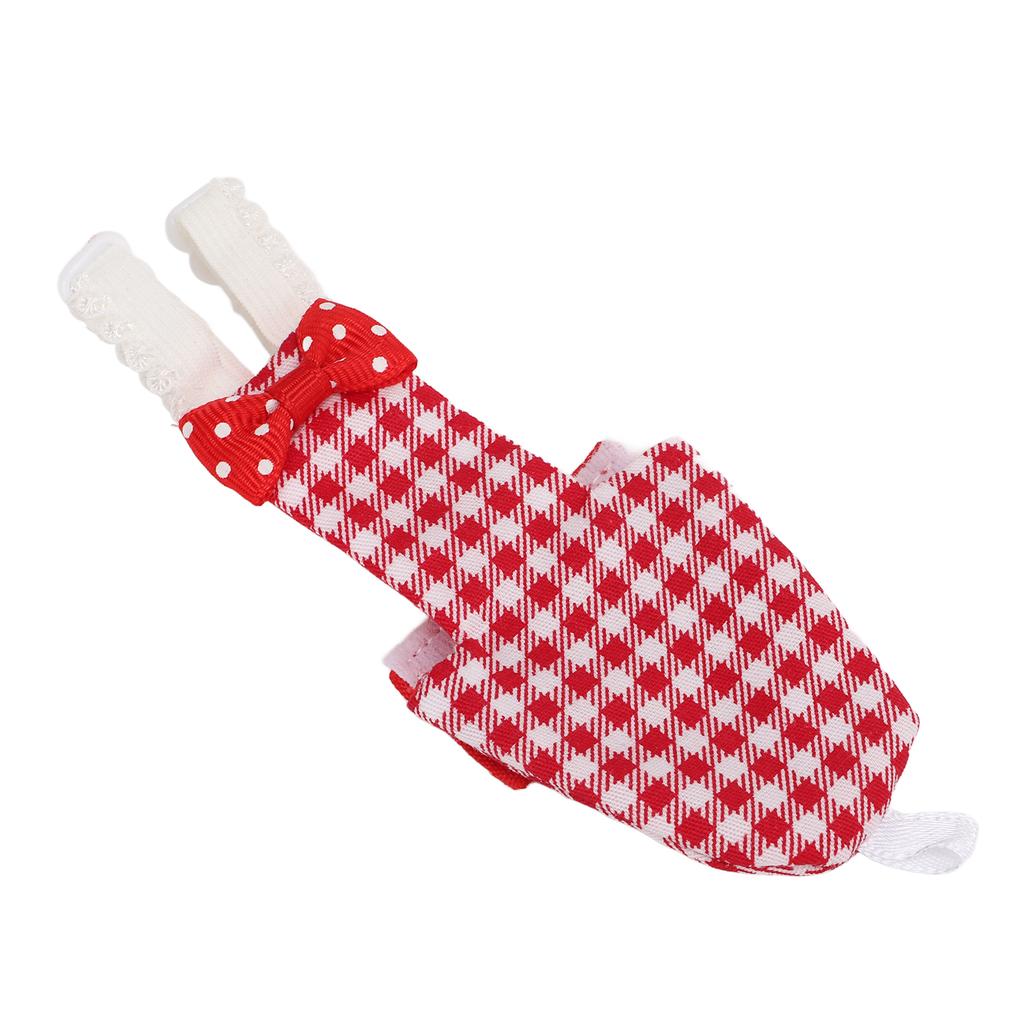 Bird Diaper Adjustable Red Grid Pattern Parrots Pilot Suit for Macaw Budgies Parakeet