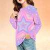 Children's Long Sleeve Round Neck Printed Top with Pockets for Boys and Girls