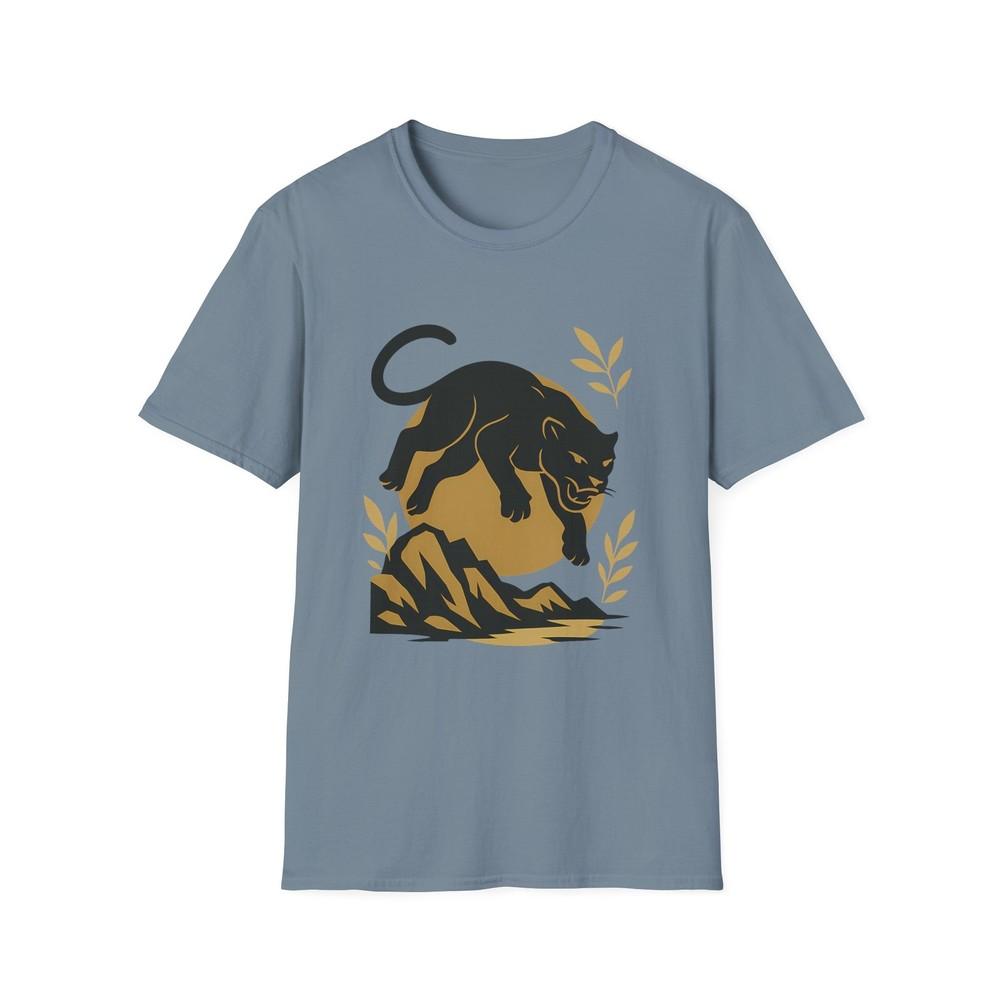 

Unisex Softstyle T-Shirt Wild Cougar Jumping Silhouette Nature Power Tee S