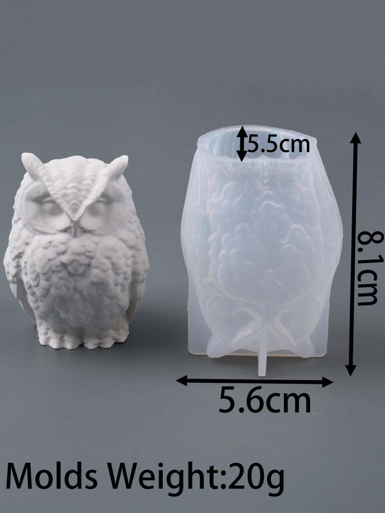 

3D Tilting Owl Silicone Candle Mold DIY Animal Ornaments Craft Making Soap Plaster Resin Casting Molds Home Decor Art Gifts