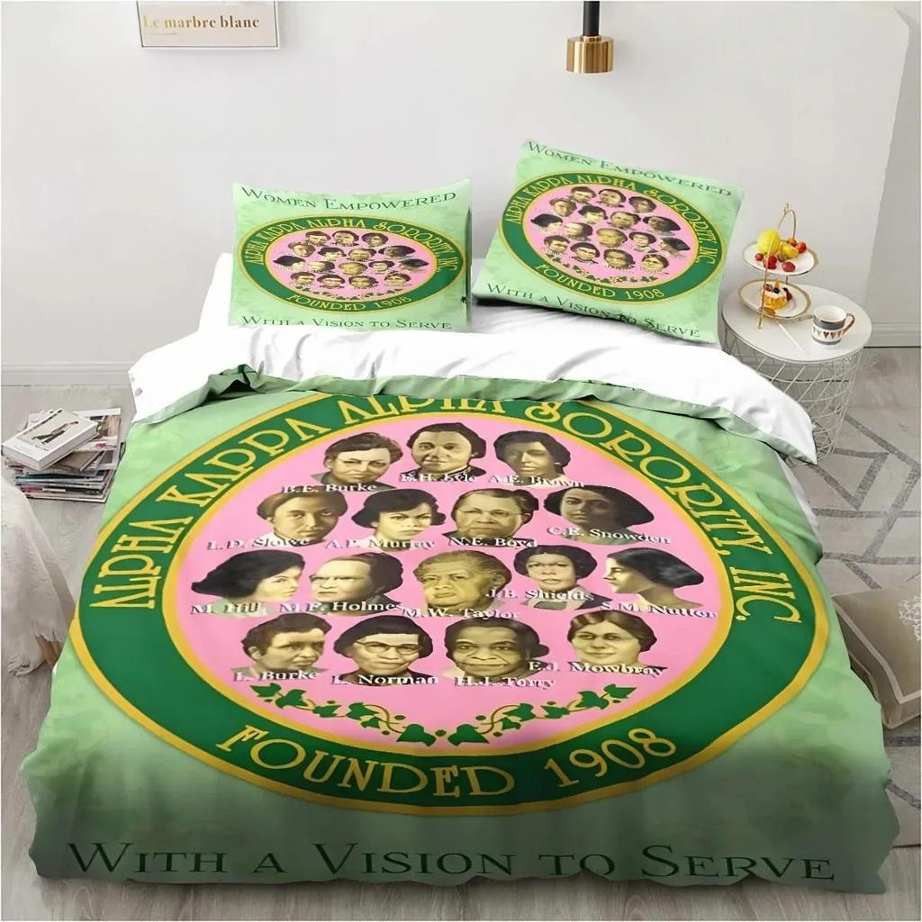 3D Print Alpha Sorority Kappa Alpha AKA Bedding Set Single Twin Full Queen King Size Bed Set Aldult Kid Bedroom