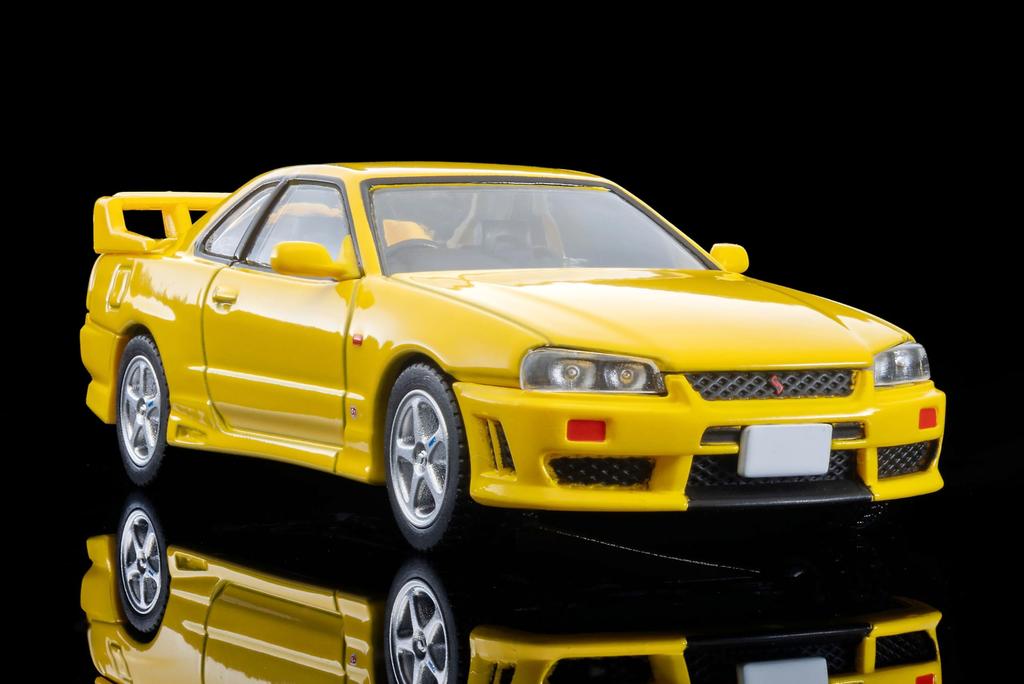 TOMYTEC Tomica Limited Vintage Neo Nissan Skyline Sports Coupe 25GT TURBO with Optional 1998 Finished Product 1/64 LV-N365a 2-Door Parts, Yellow,