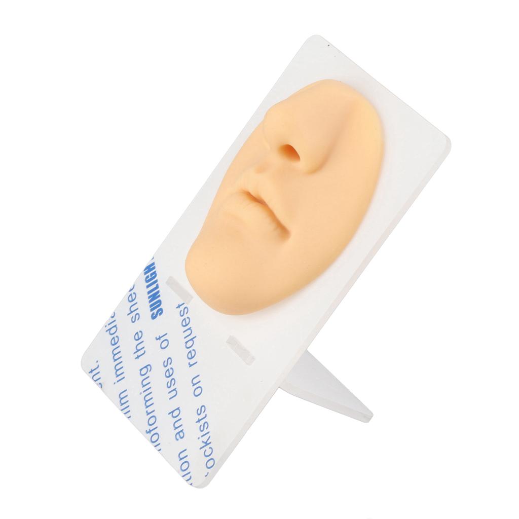 Silicone Mouth Nose Model 3D Realistic Reusable Display Nose Piercing Practice Model Skin Color