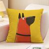 Art Illustration Dog Cushion Cover German Shepherd Doberman Peach Skin Throw Pillowcase For Sofa Living Room Home Decor 40X40Cm
