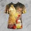 Weihnachten 3D-Druck Weihnachtsmann-Muster T-Shirt Herren Damen Xmas Langarm-T-Shirts Herbstmode Oversize Locker Y2k Herren Oberteile