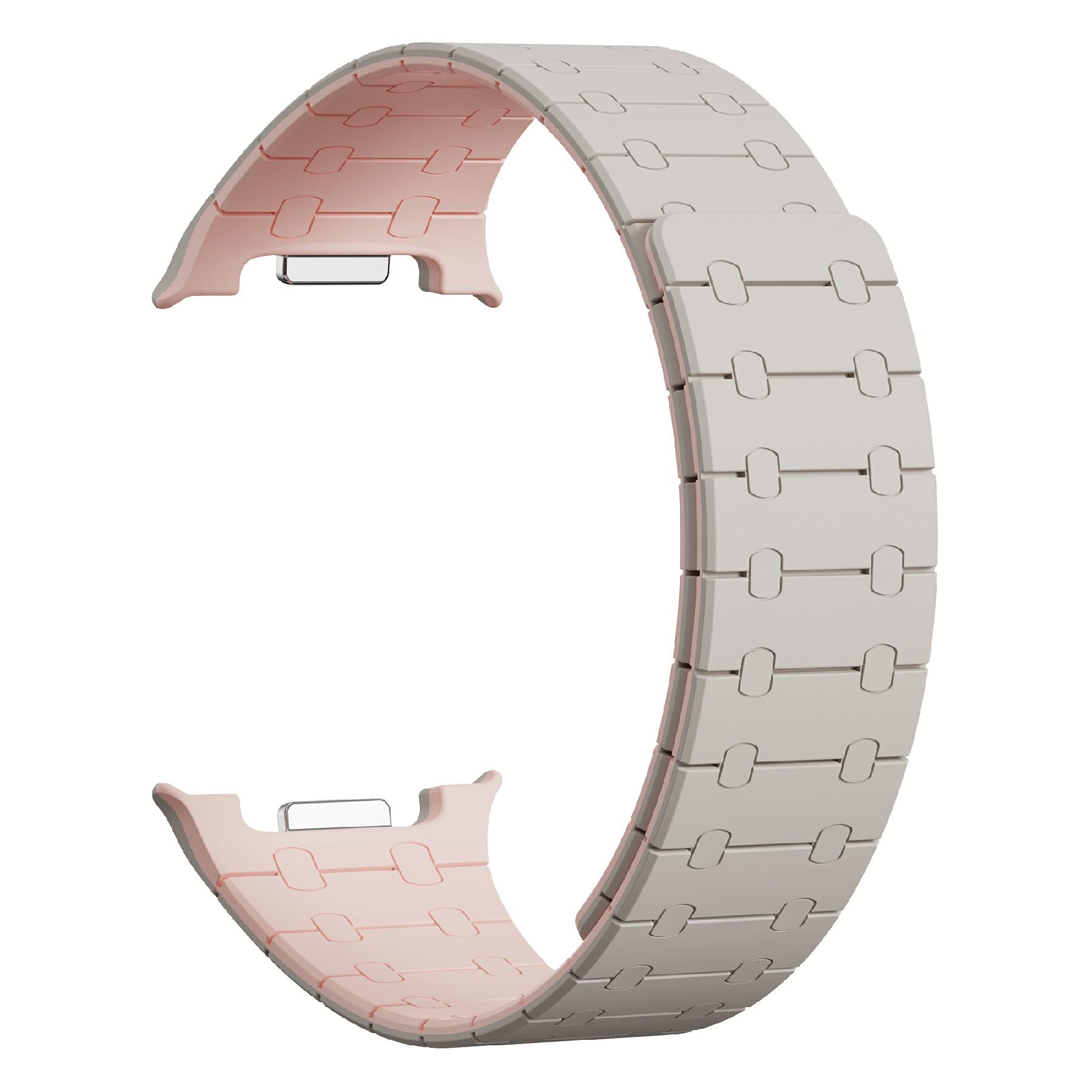 

Силиконовый ремешок для Samsung Galaxy Watch8 44мм/40мм/Watch8 Classic 46мм Стильный магнитный ремешок для часов Starlight Pink