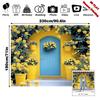 2D Yellow Rose Door Backdrop Bright Floral Wall Photography Background