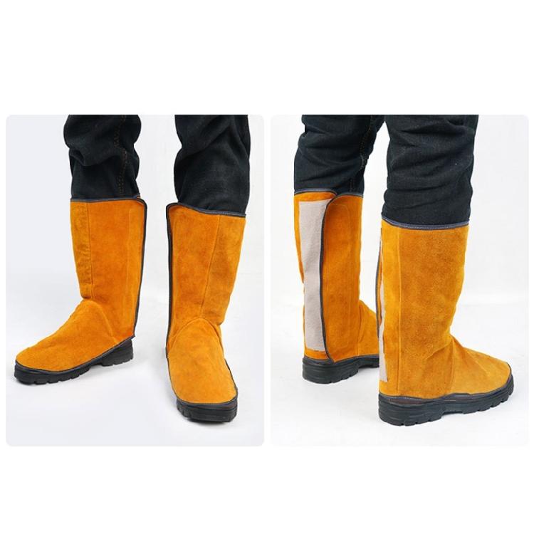 Industrial Leather Boot Covers for Welding Glass Making Heat Protective Shoe Protectors Wear Resistant Leg Guards Gaiter