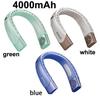 4000mAh Portable Neck Fan Electric Wireless FAN Hanging Rechargeable Mini Ventilador Cooling USB Bladeless Mute Fans for Indoor Outdoor Sports