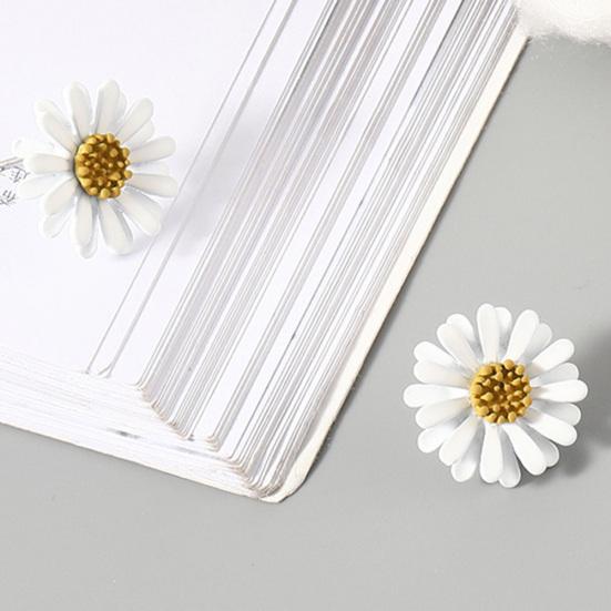 Süße Frauen Malerei Gänseblümchen Blume Ohrstecker Ohrringe Piercing Schmuck Geschenk