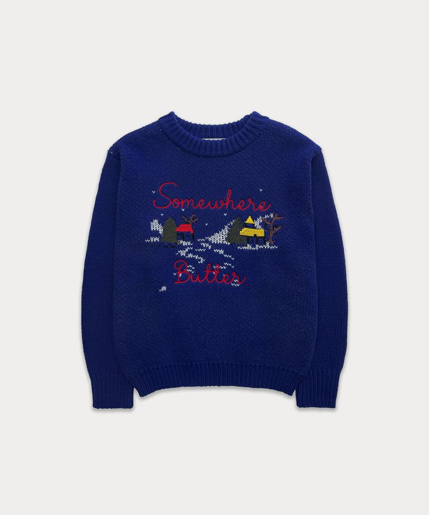 Sseomweeobeoteo Some Village Wool Sweater - Cobalt Blue
