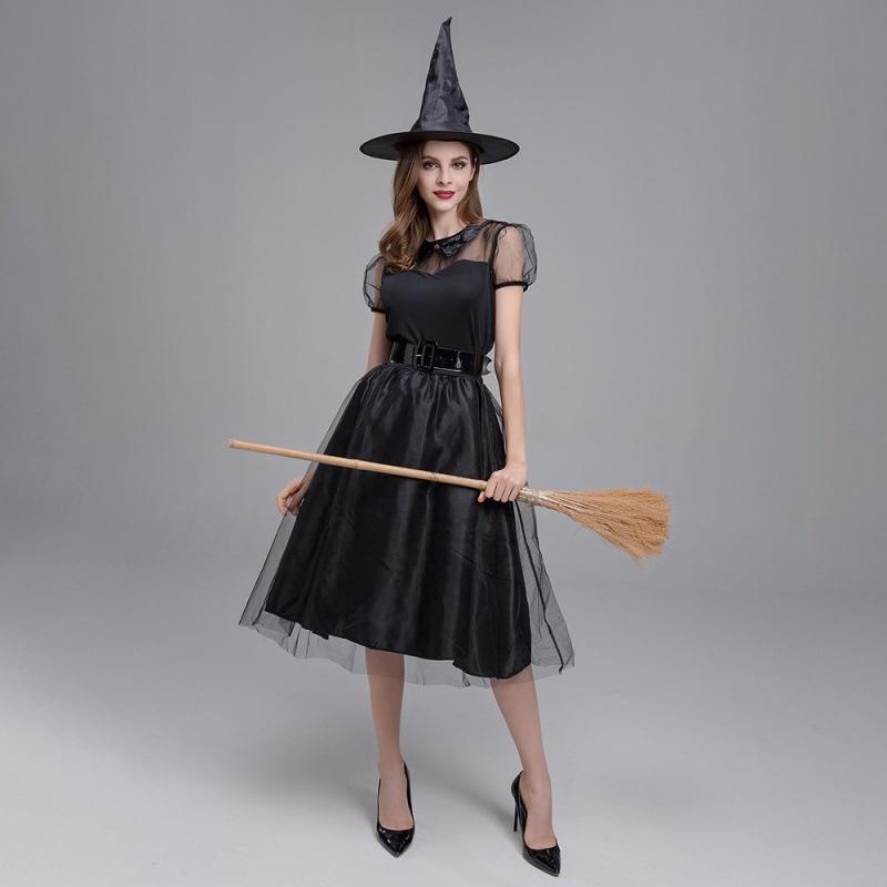 Elegant Witch Costume For Women With Mystical Polyester Fabric In Size M L Xl